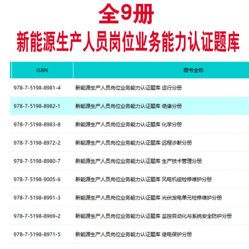 新能源生产人员岗位业务能力认证题库:绝缘分册