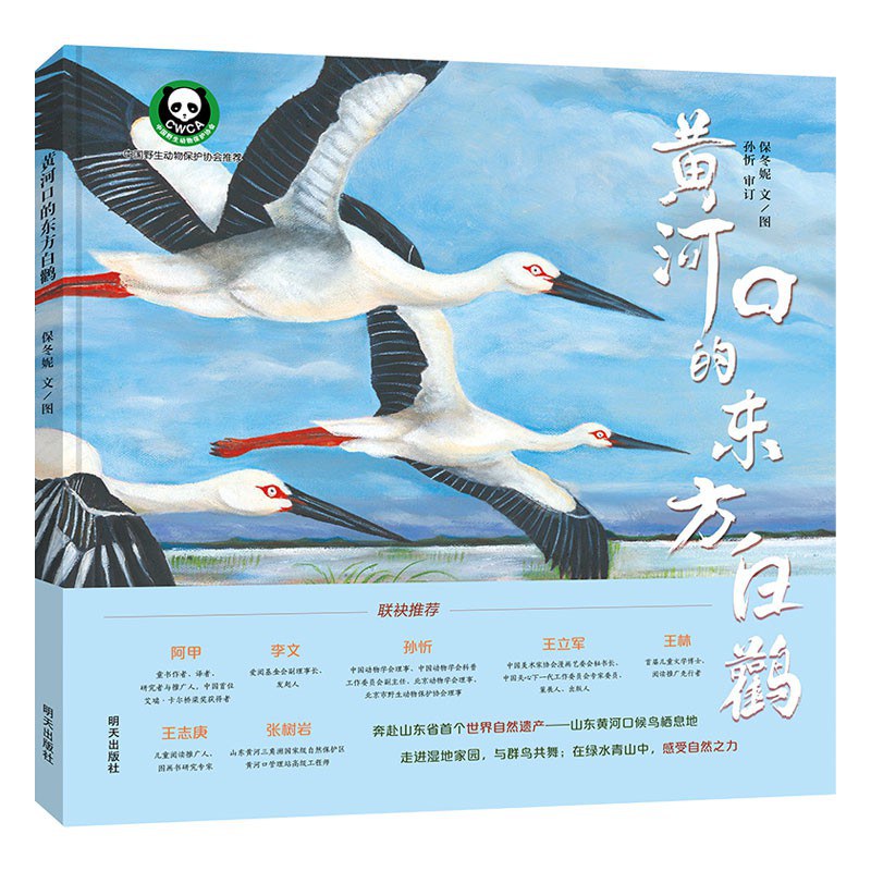 黄河口的东方白鹳